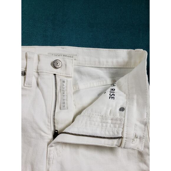 Lucky Brand Jeans Size 2 Women White Stretch Fray Hem High Rise Skinny Bridgette - Picture 7 of 15